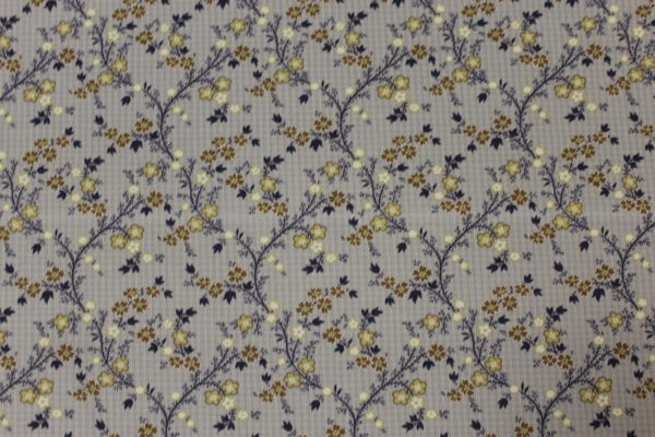 TELA VIELLA FLOR PEQUEÑA LIBERTY SOBRE FONDO CUADROS.REF.13193 - Imagen 2