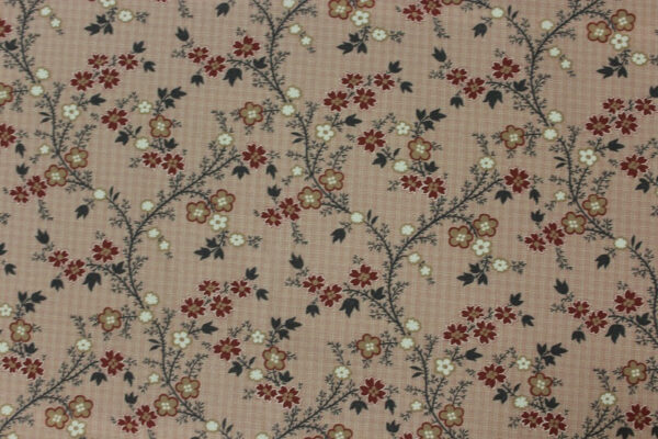 TELA VIELLA FLOR PEQUEÑA LIBERTY SOBRE FONDO CUADROS.REF.13193 - Imagen 3