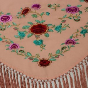MANTON BORDADO NIÑA FLECO MOÑA CORTA ROSA EMPOLVADO